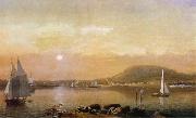 Fitz Hugh Lane Blick von Negro Island auf den Hafen und die Berge Von Camden USA oil painting reproduction